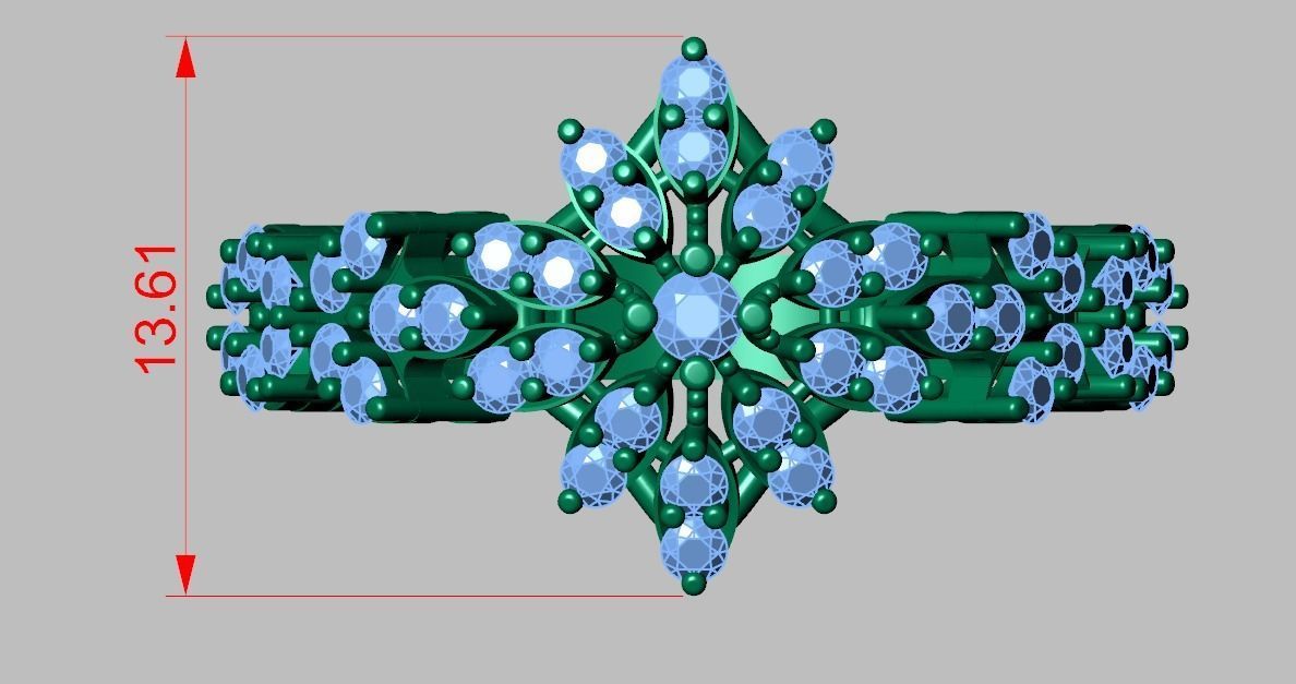 Diamond ring 0382 3D printable model 3D print model_14