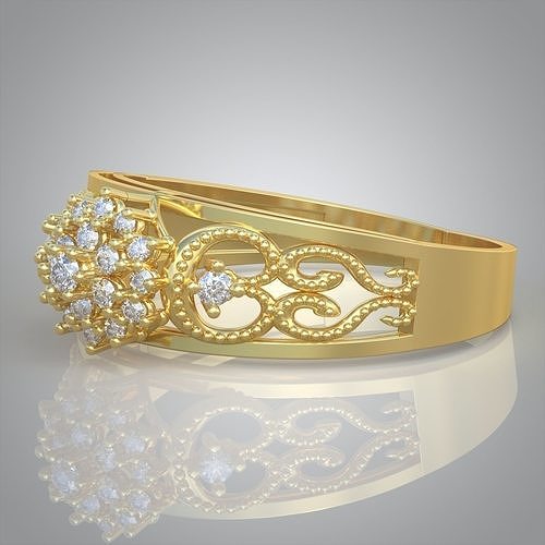 Diamond ring 0386 3D printable model 3D print model