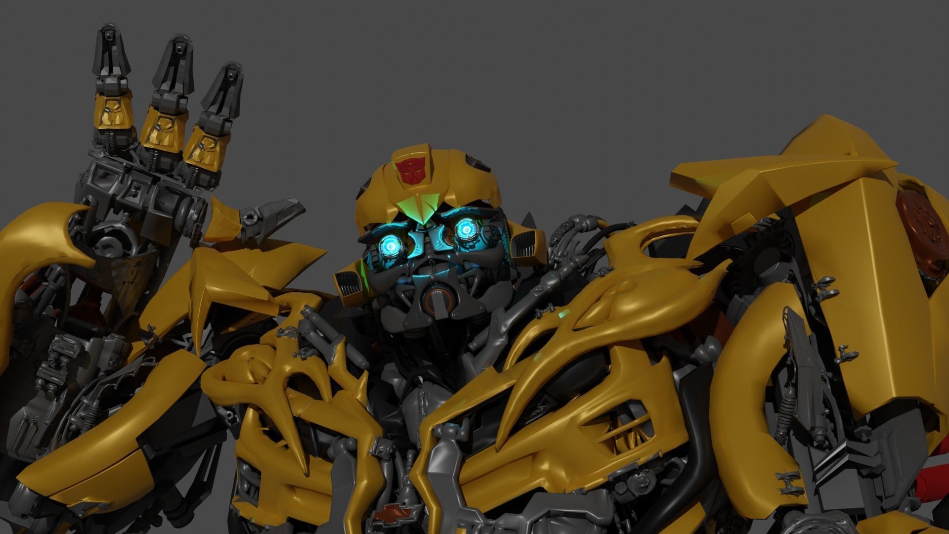 Bumblebee rigged 3d model Free 3D model_1