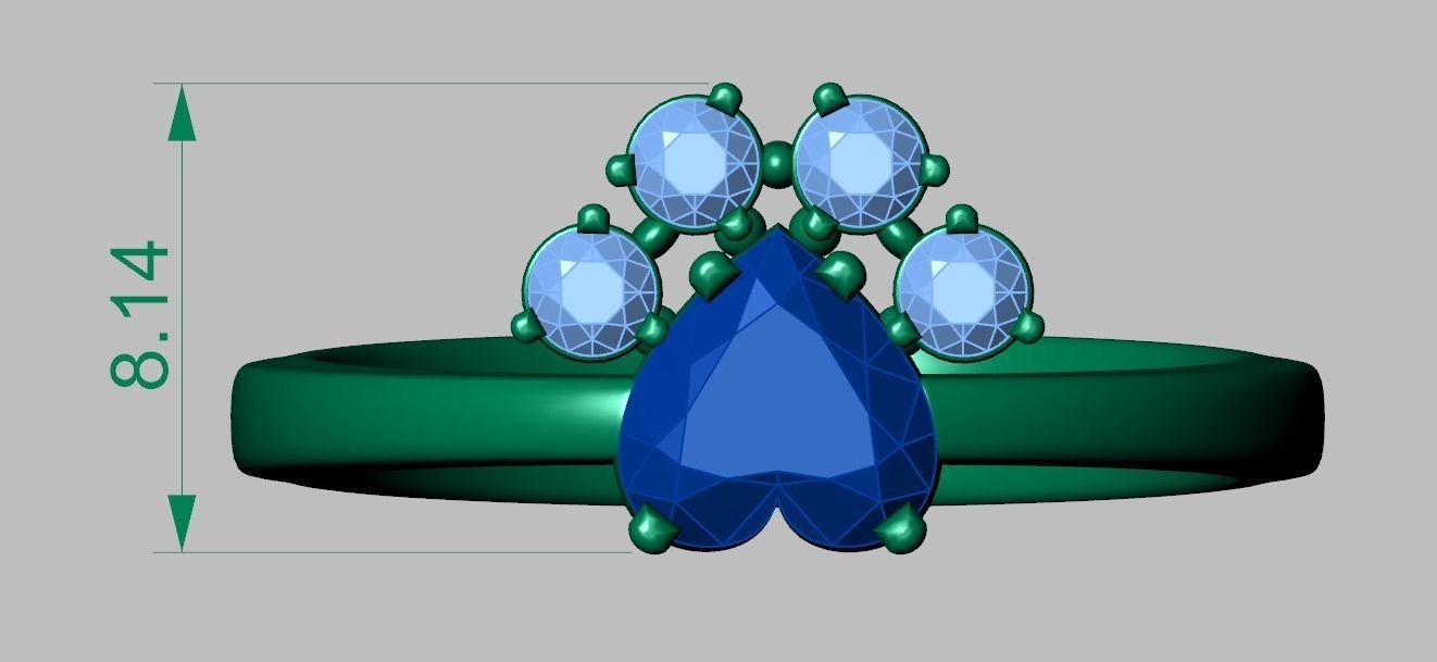 Diamond ring 0388 3D printable model10 3D print model_14