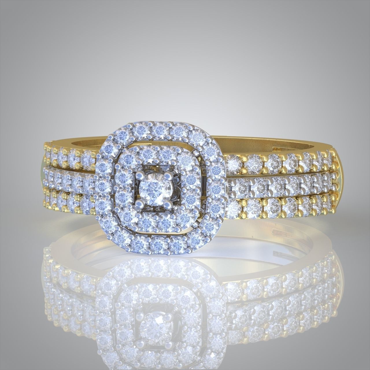 Diamond ring 0389 3D printable model 9 3D print model_12