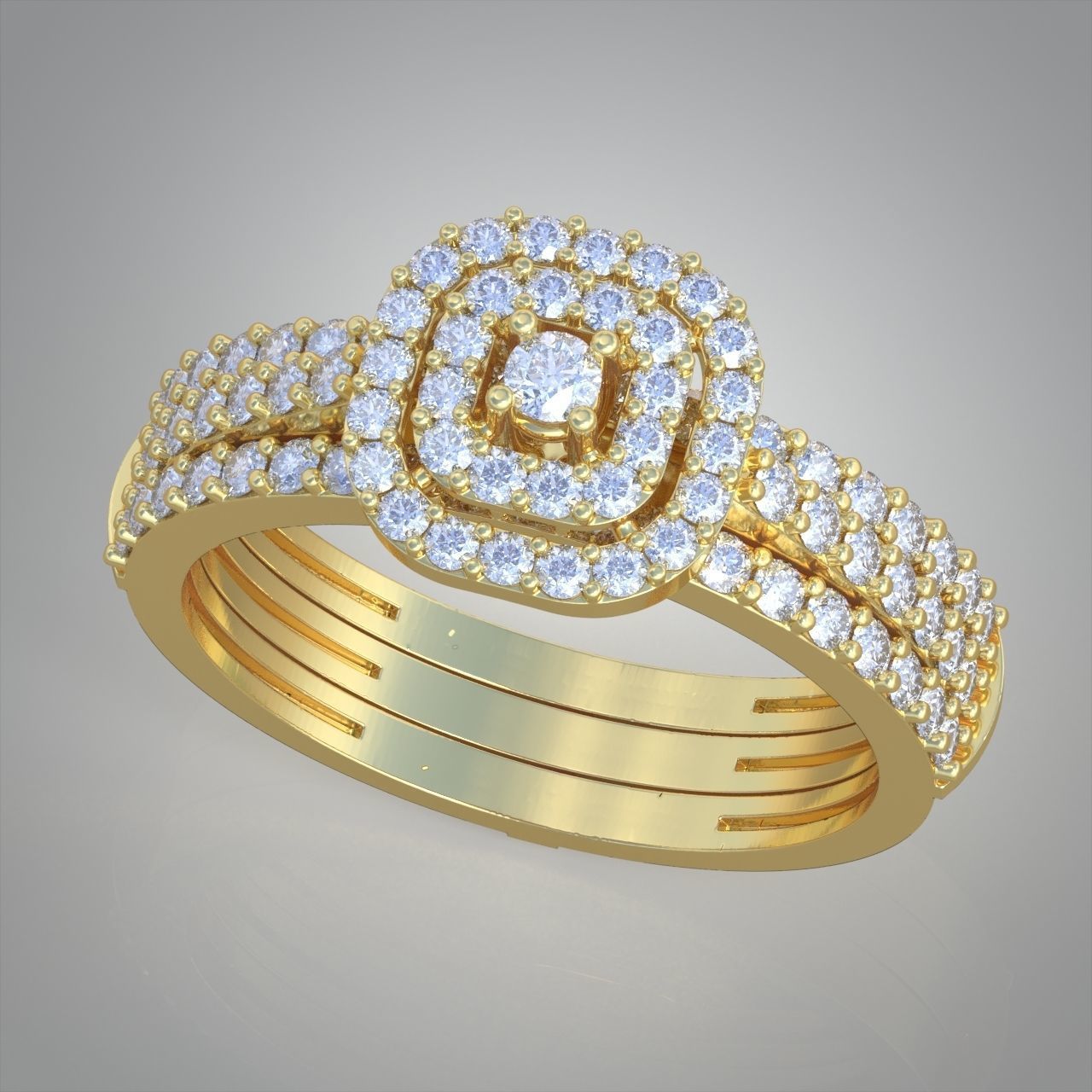 Diamond ring 0389 3D printable model 9 3D print model_10