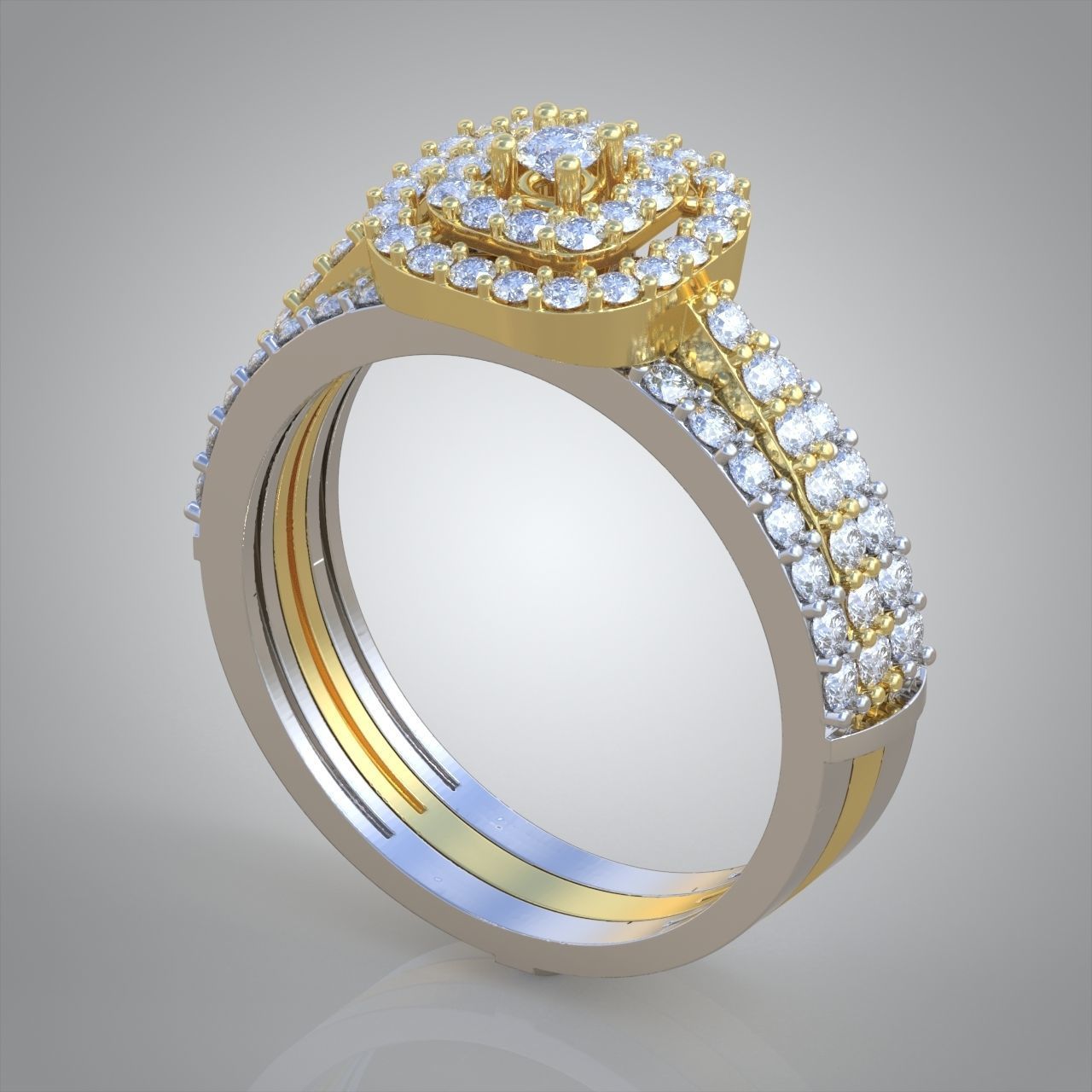 Diamond ring 0389 3D printable model 9 3D print model_5