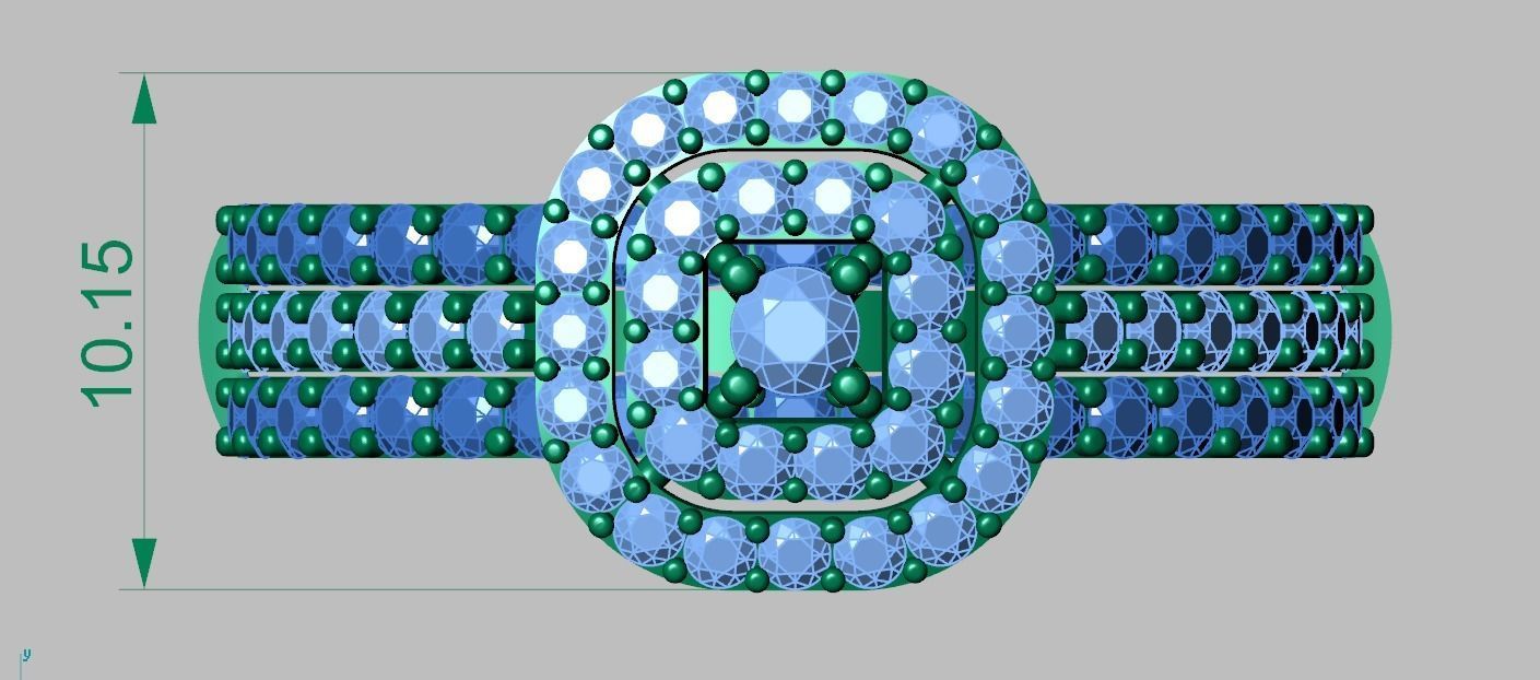 Diamond ring 0389 3D printable model 9 3D print model_19