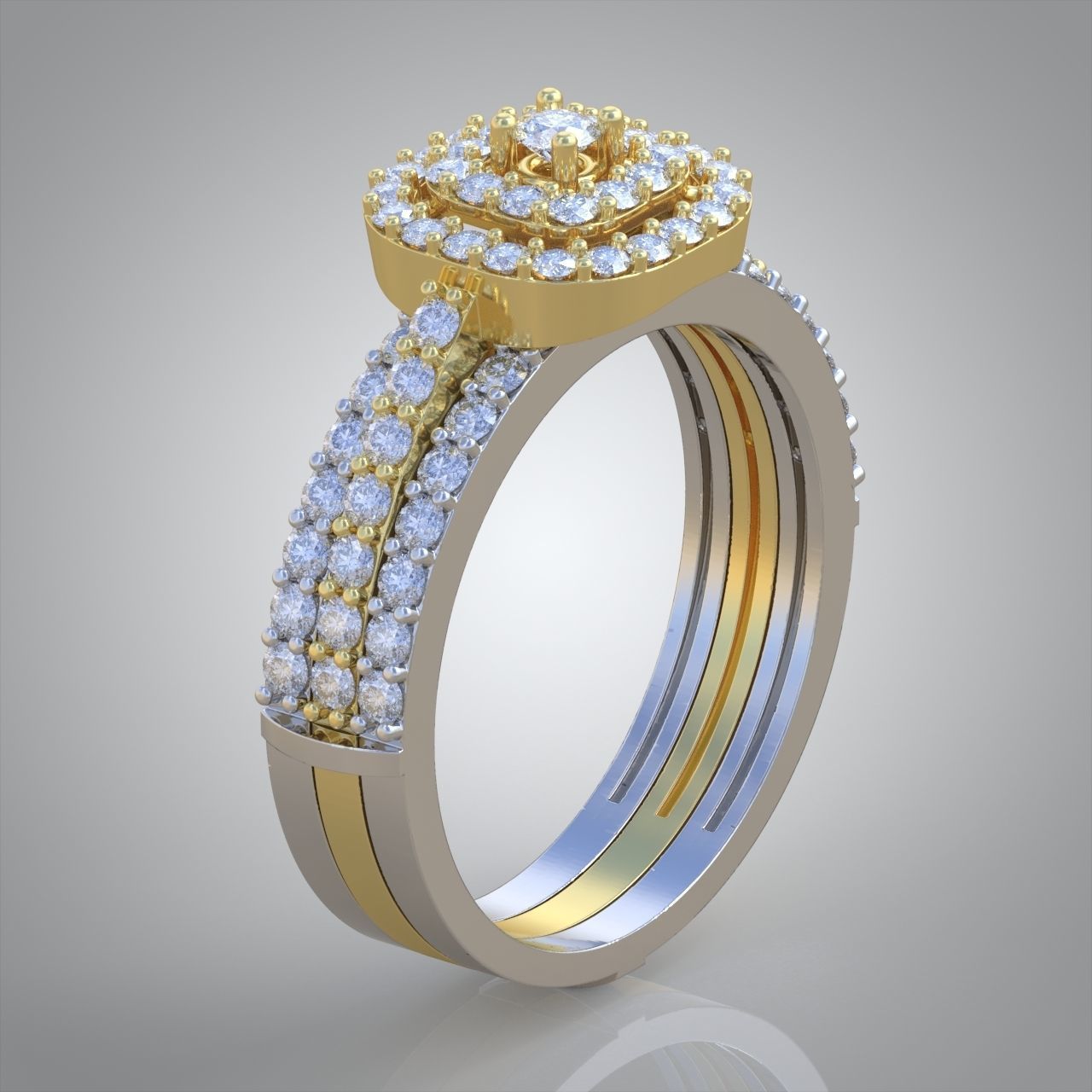 Diamond ring 0389 3D printable model 9 3D print model_6