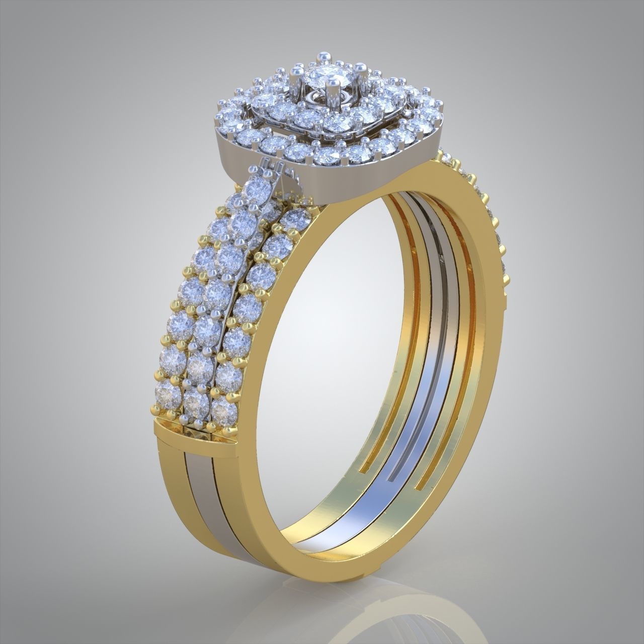 Diamond ring 0389 3D printable model 9 3D print model_7