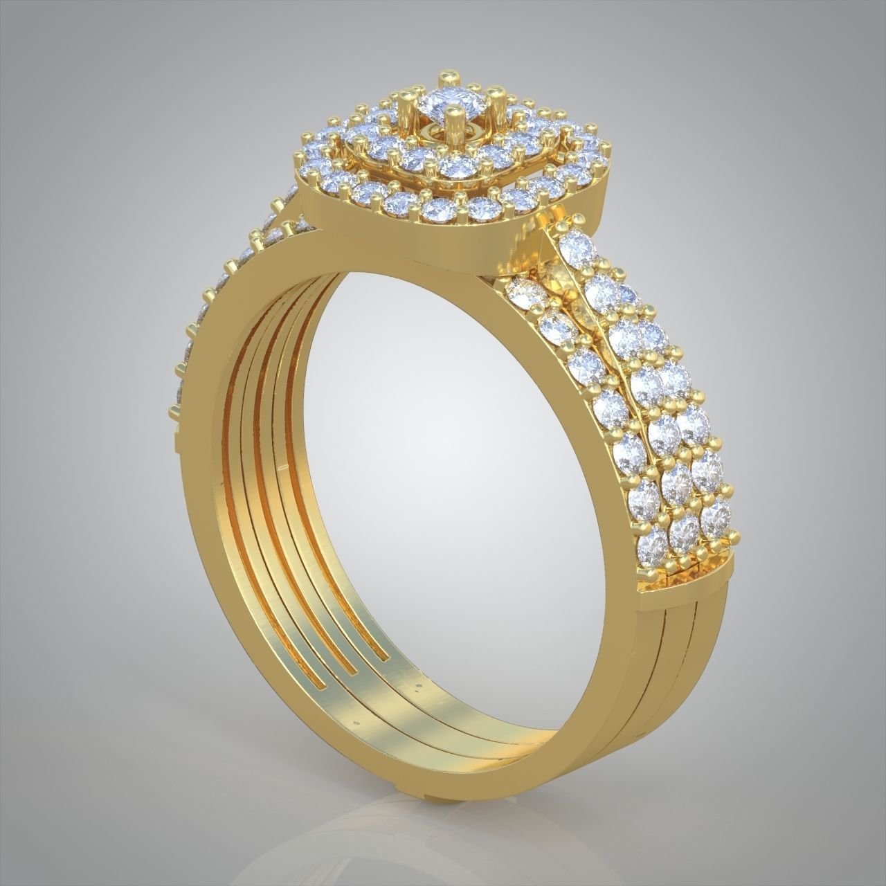 Diamond ring 0389 3D printable model 9 3D print model_9