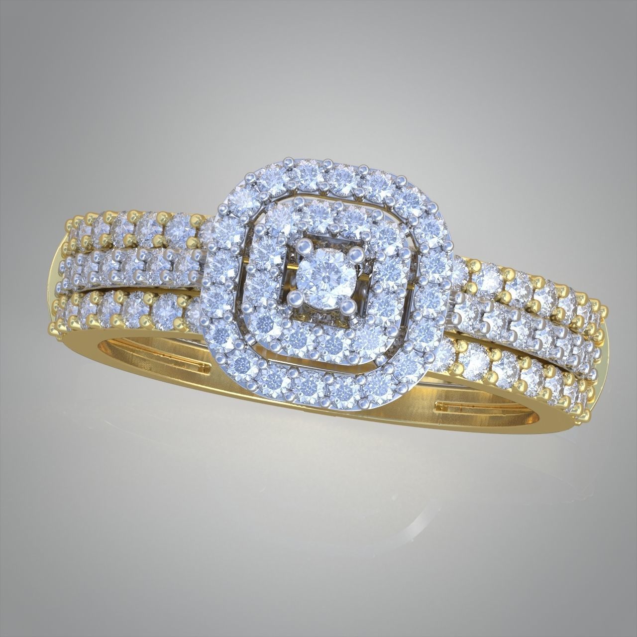 Diamond ring 0389 3D printable model 9 3D print model_3