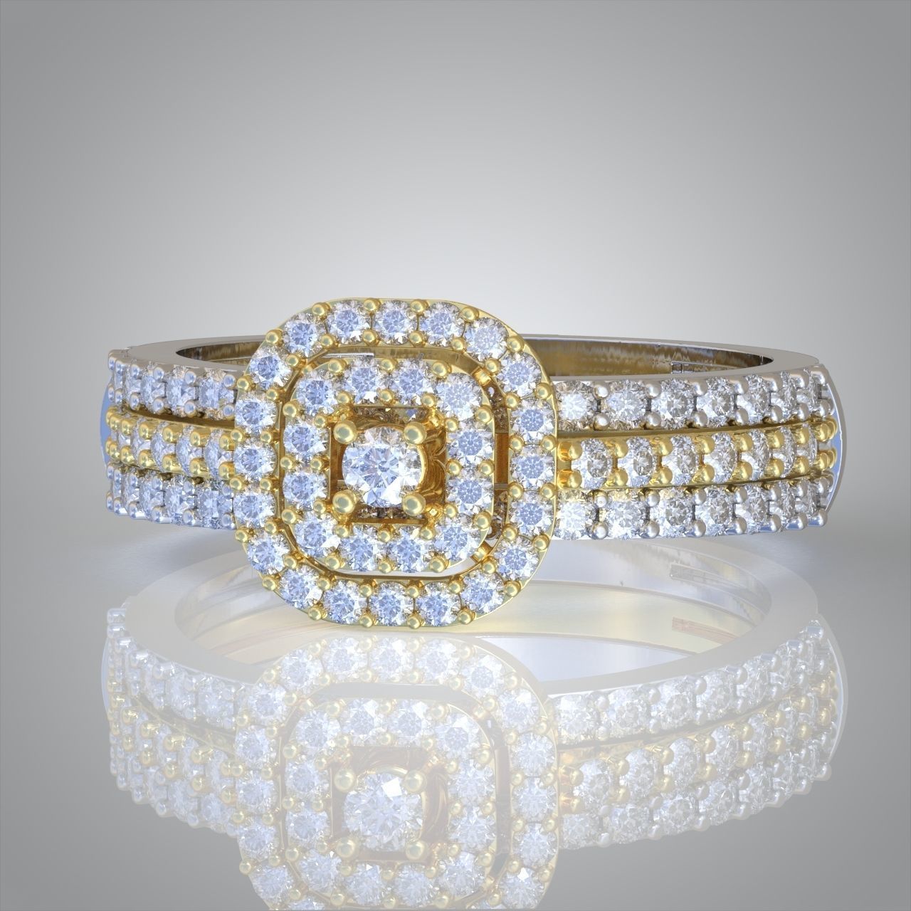 Diamond ring 0389 3D printable model 9 3D print model_11