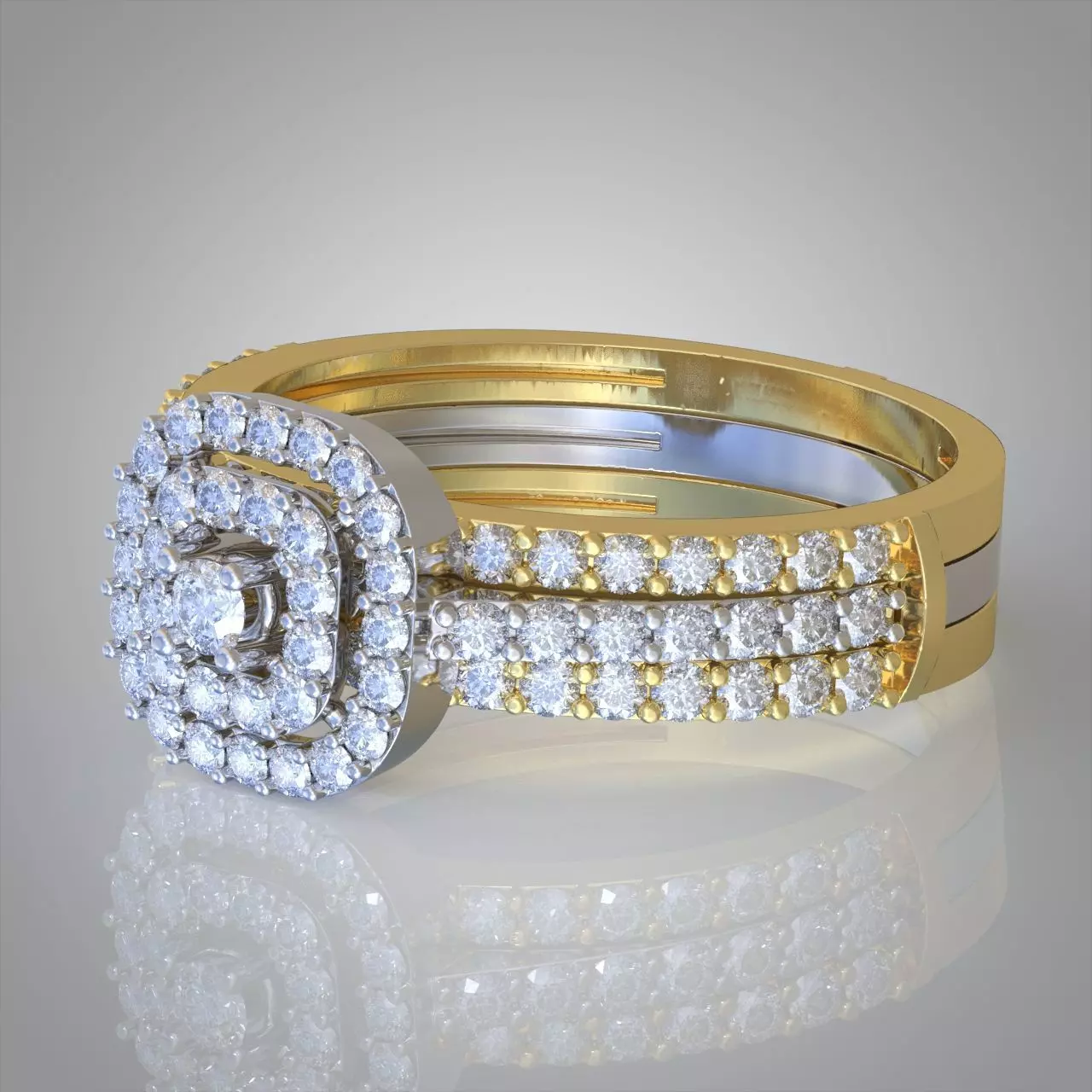 Diamond ring 0389 3D printable model 9 3D print model_0