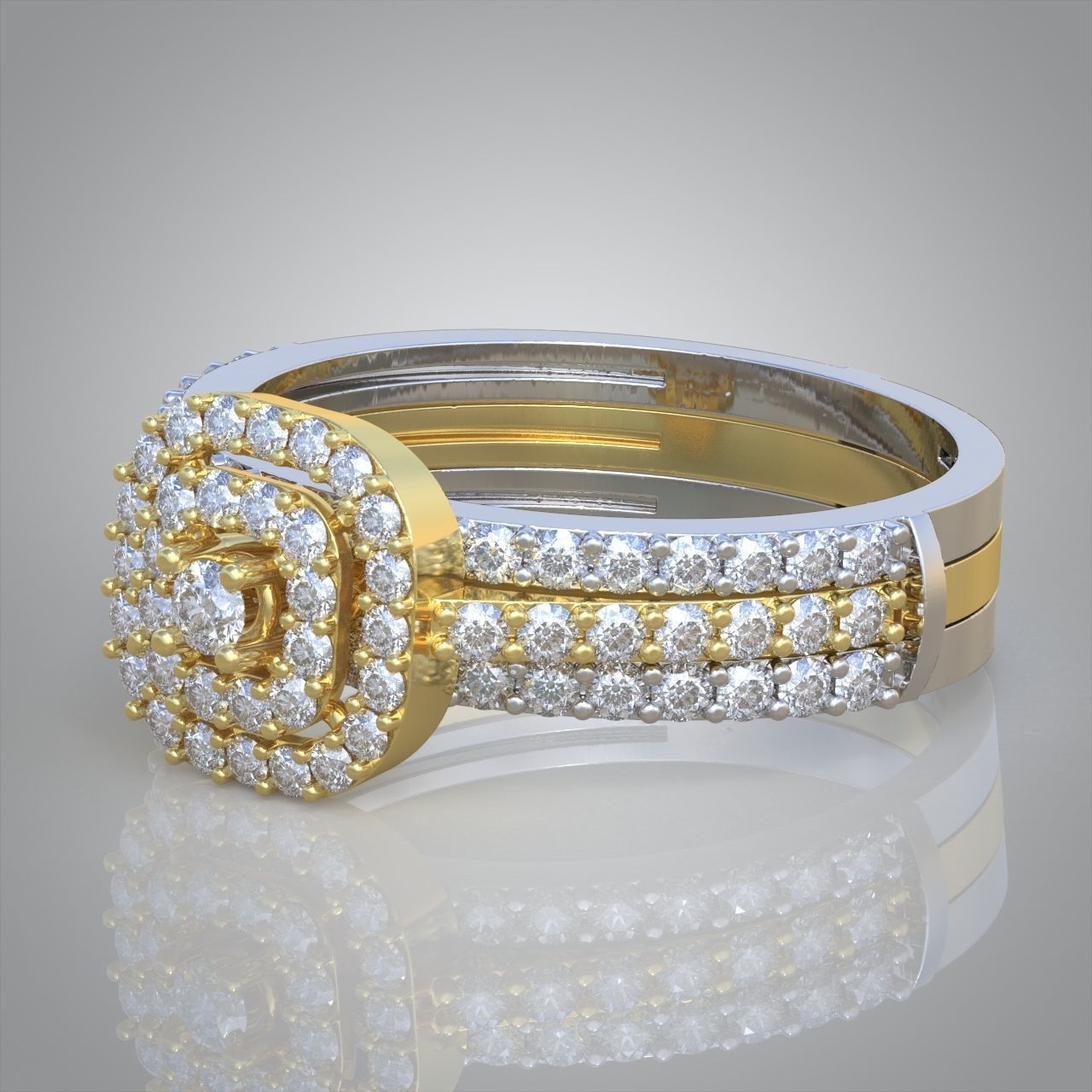 Diamond ring 0389 3D printable model 9 3D print model_1