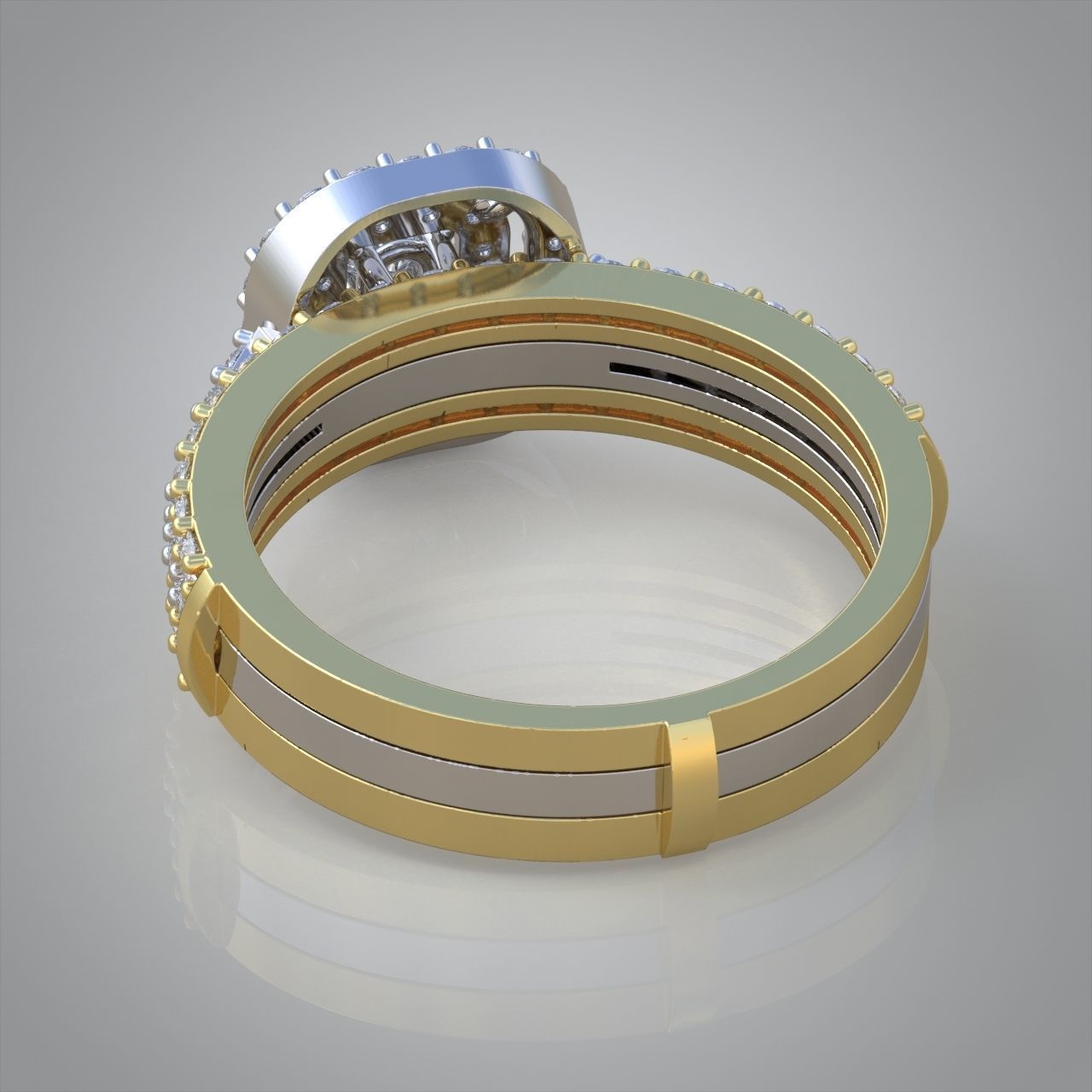Diamond ring 0389 3D printable model 9 3D print model_14