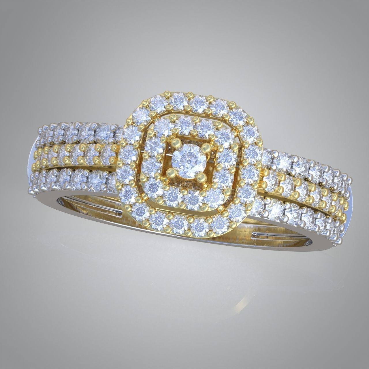 Diamond ring 0389 3D printable model 9 3D print model_2