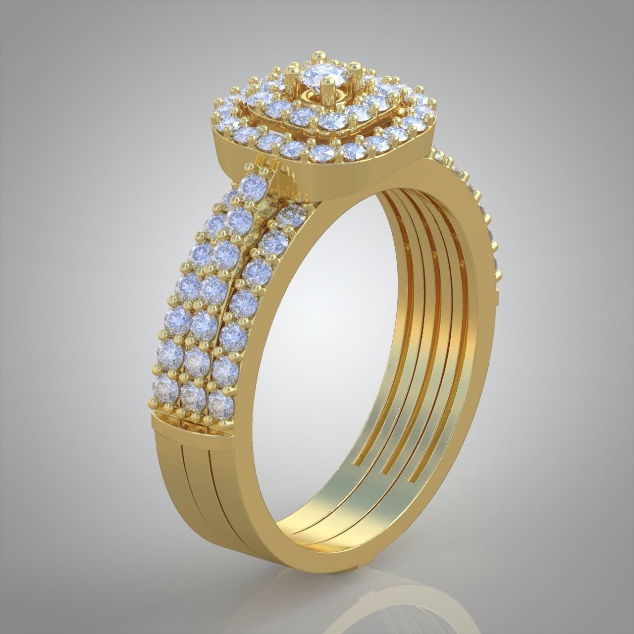Diamond ring 0389 3D printable model 9 3D print model_8