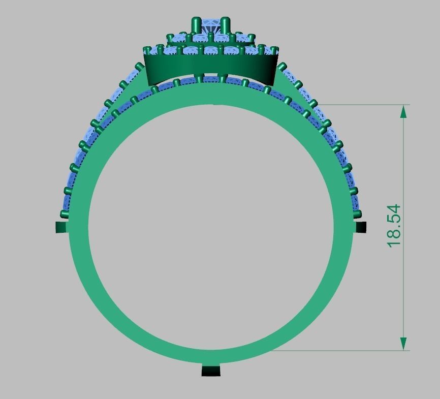 Diamond ring 0389 3D printable model 9 3D print model_16