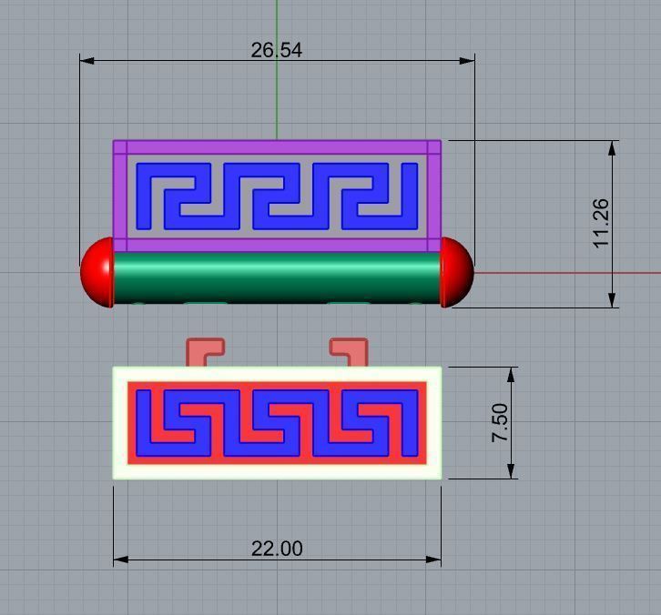 Lock bracelet or necklace clasp  3D print model_7