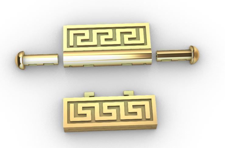 Lock bracelet or necklace clasp  3D print model_1