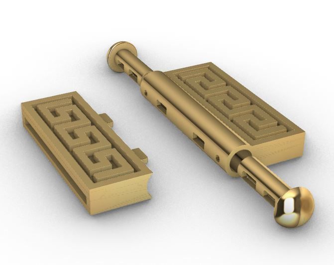 Lock bracelet or necklace clasp  3D print model_6