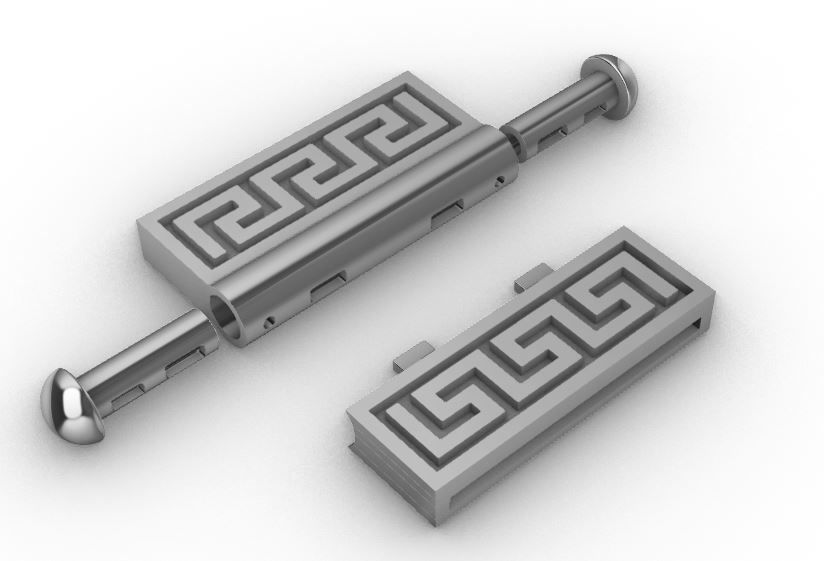 Lock bracelet or necklace clasp  3D print model_8