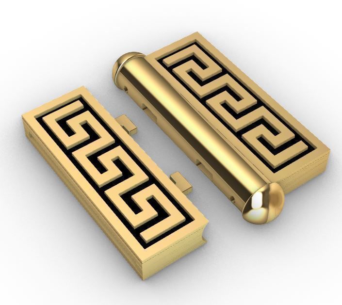 Lock bracelet or necklace clasp  3D print model_9