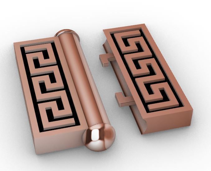 Lock bracelet or necklace clasp  3D print model_4