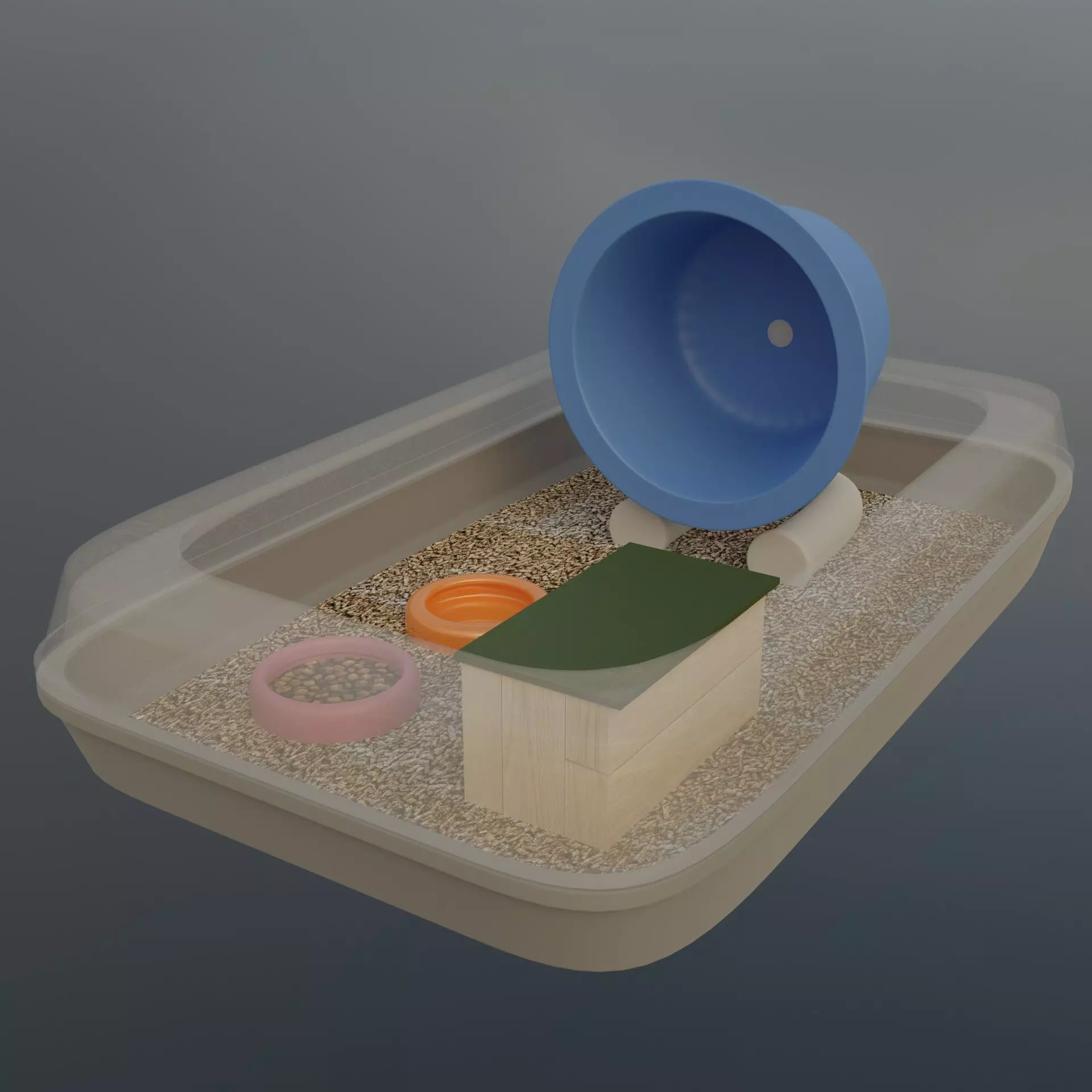 The 3D model of a terrarium for a hedgehog Free 3D model