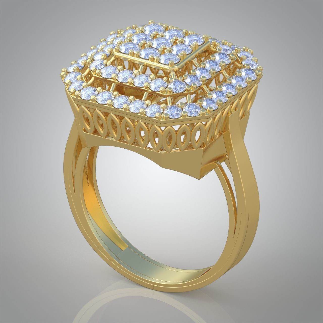 Diamond ring 0585 3D printable model  3D print model_5