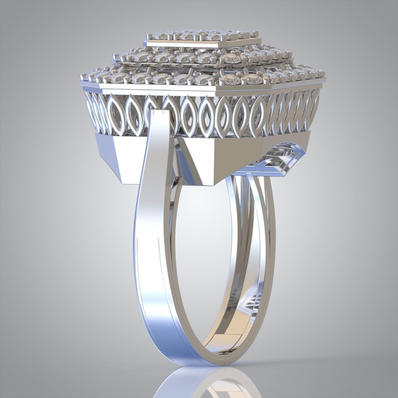 Diamond ring 0585 3D printable model  3D print model_7