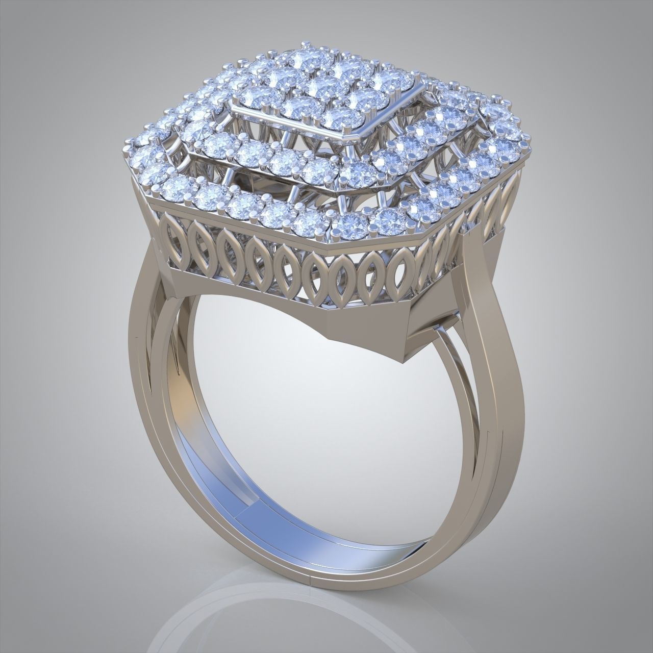 Diamond ring 0585 3D printable model  3D print model_4
