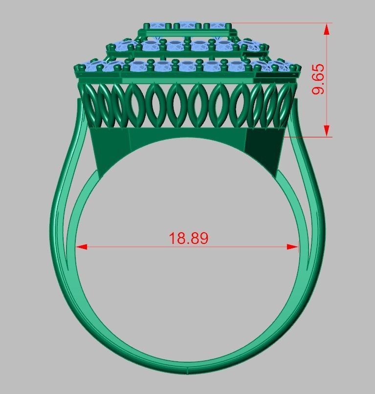 Diamond ring 0585 3D printable model  3D print model_12