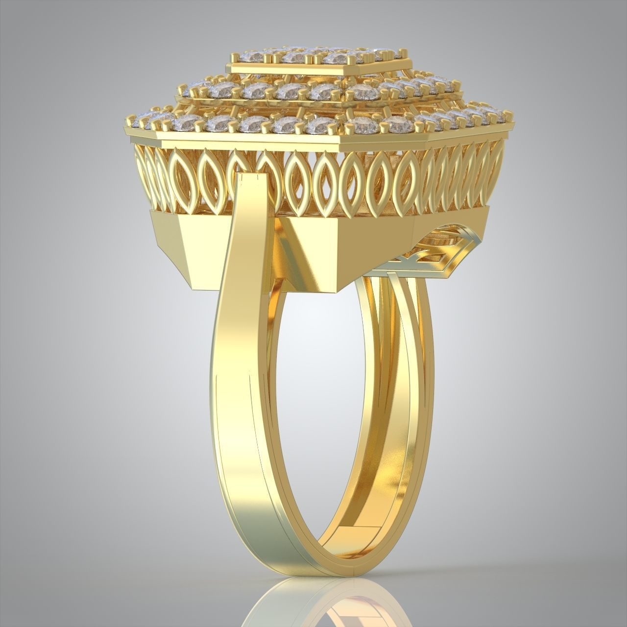Diamond ring 0585 3D printable model  3D print model_6