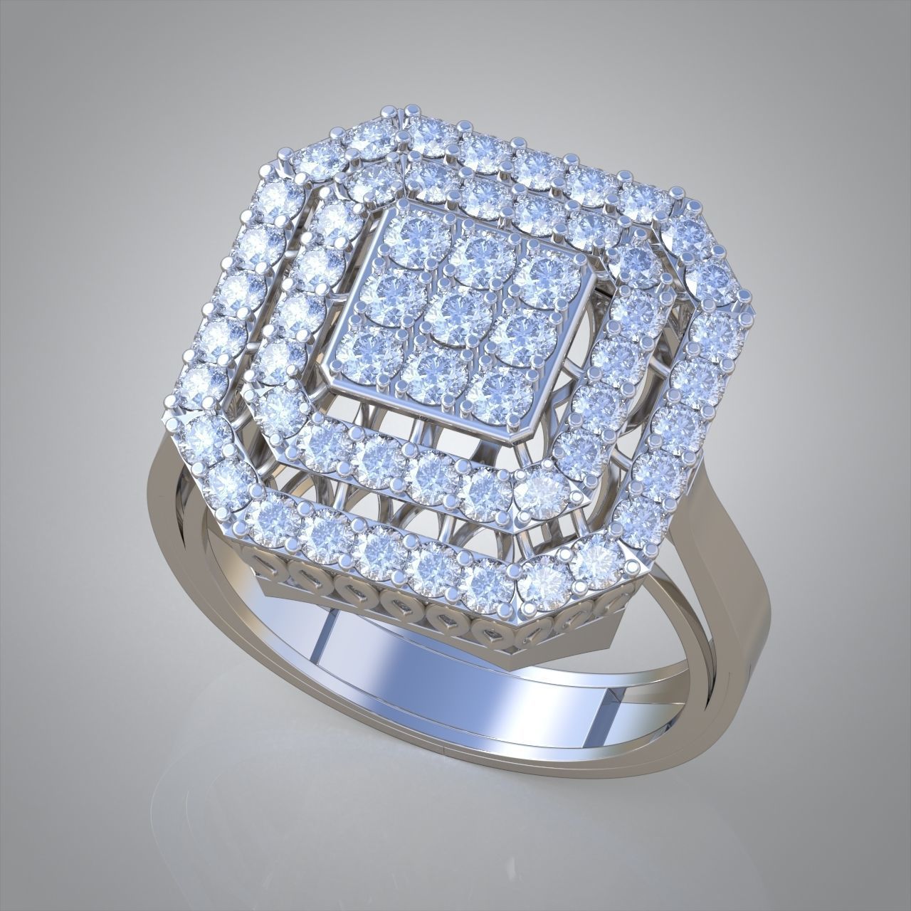 Diamond ring 0585 3D printable model  3D print model_3