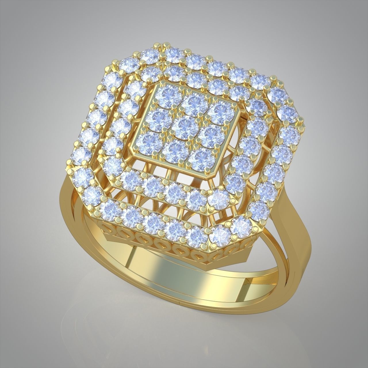 Diamond ring 0585 3D printable model  3D print model_2
