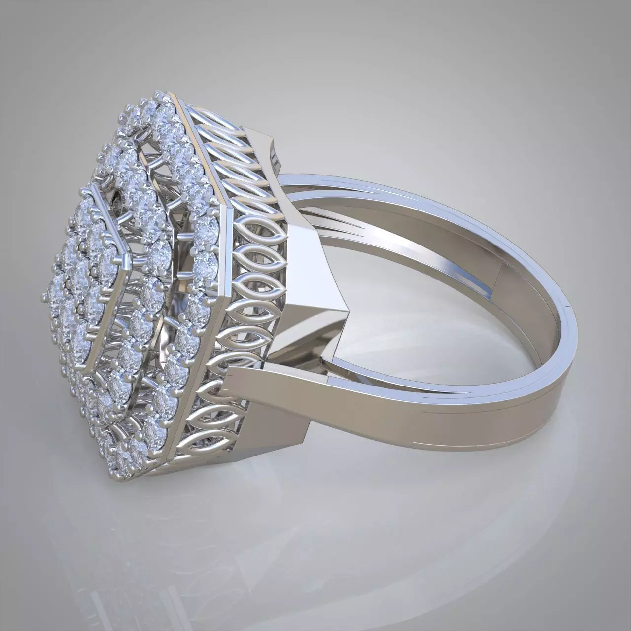 Diamond ring 0585 3D printable model  3D print model_0