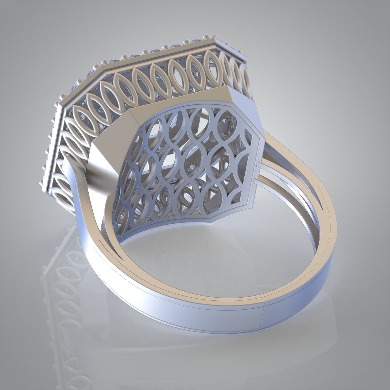 Diamond ring 0585 3D printable model  3D print model_10