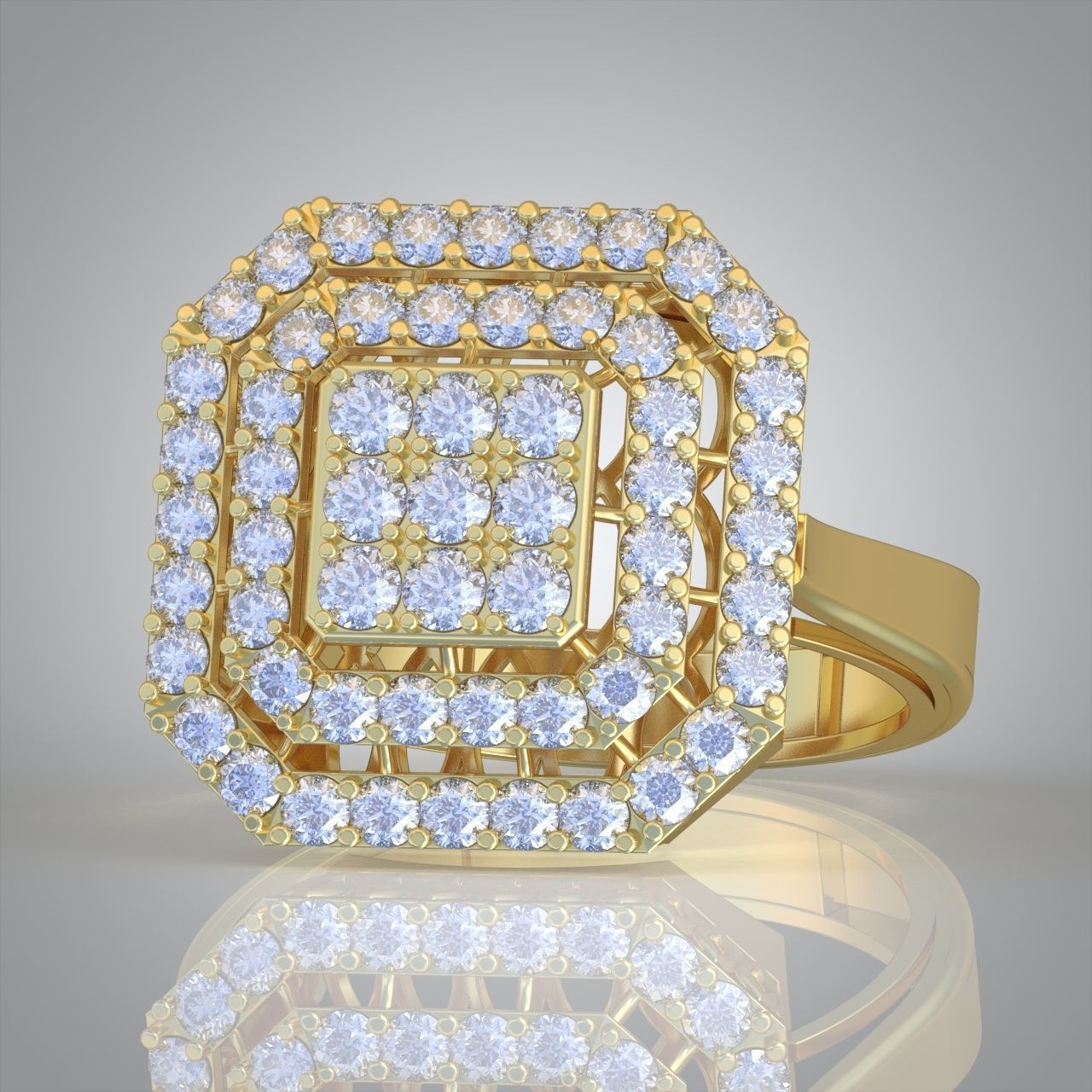 Diamond ring 0585 3D printable model  3D print model_9