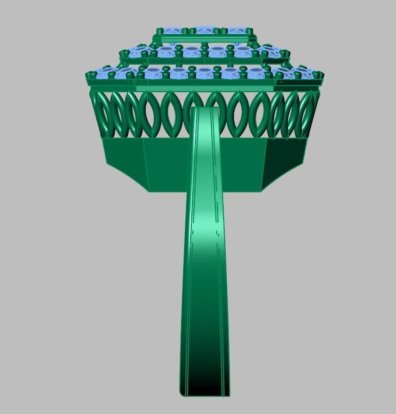 Diamond ring 0585 3D printable model  3D print model_13