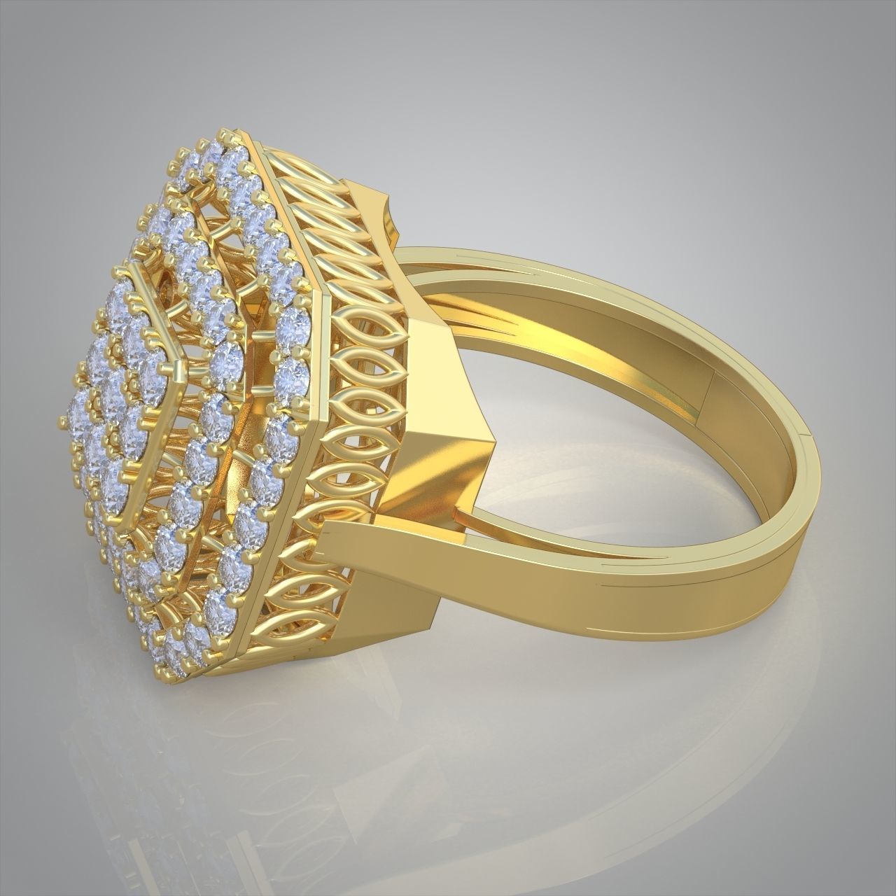 Diamond ring 0585 3D printable model  3D print model_1
