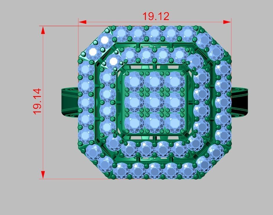 Diamond ring 0585 3D printable model  3D print model_14
