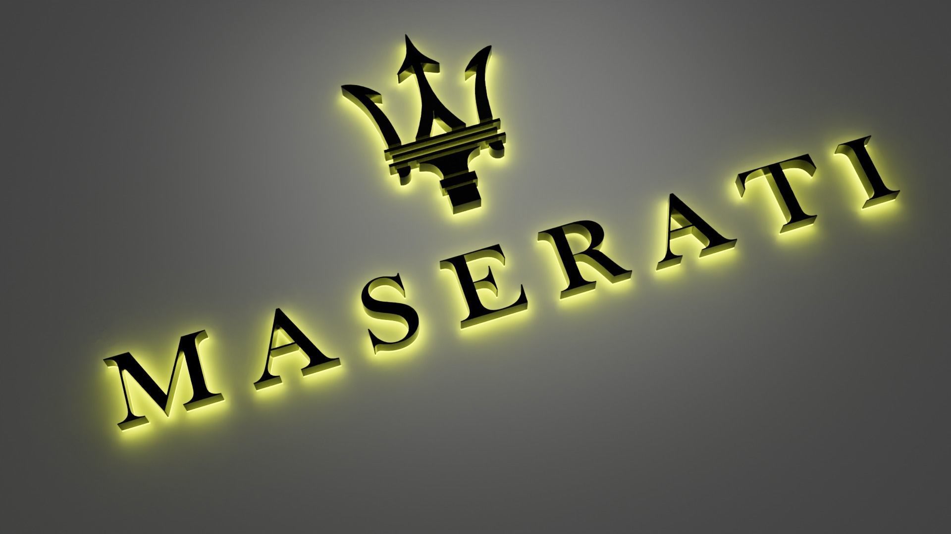 Maserati 3d logo 3D model_1