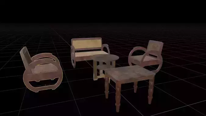 Classic Vintage Coffee Table Set