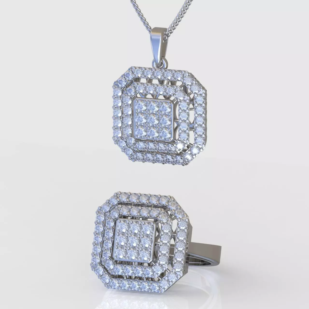 Ring and Pendant Set 3D printable model 0096 3D Model Collection_0