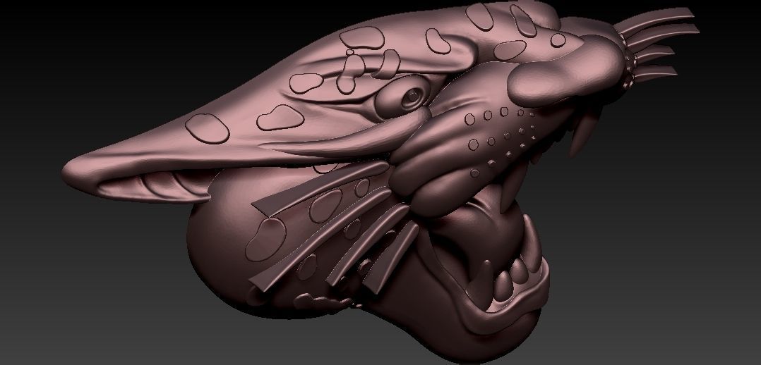 Panther Face Pendant 3D print model_4