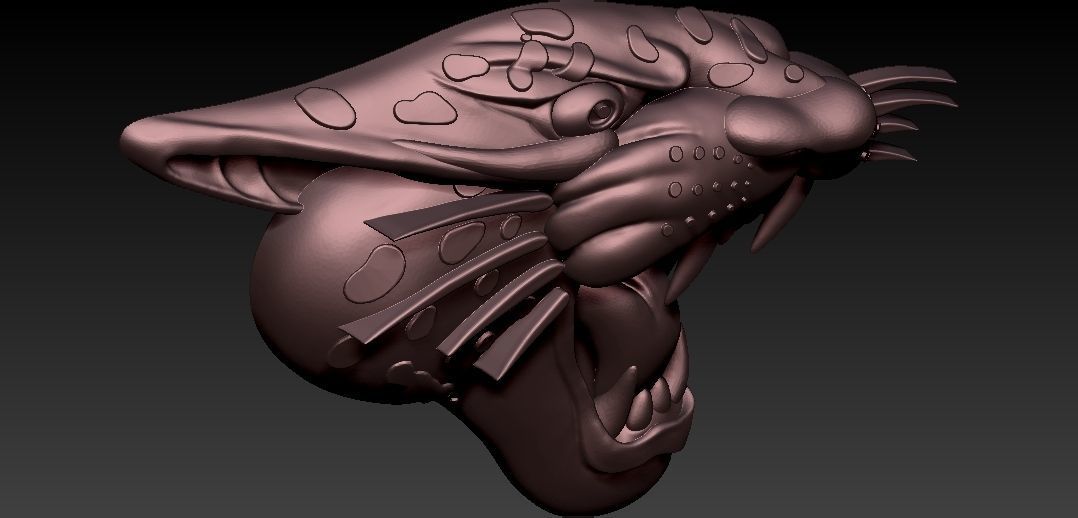 Panther Face Pendant 3D print model_2