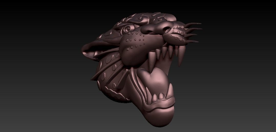 Panther Face Pendant 3D print model_1