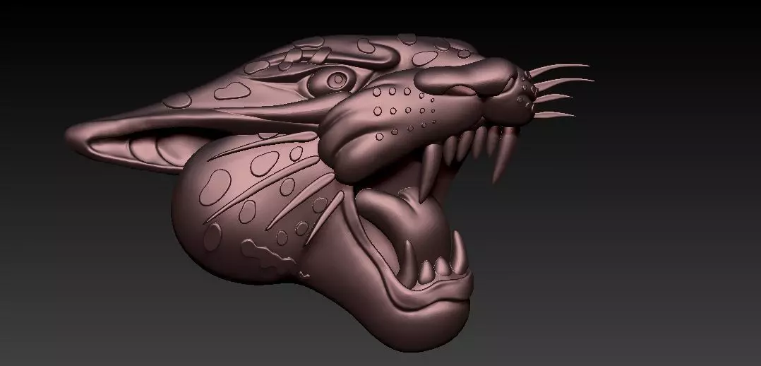 Panther Face Pendant 3D print model_0