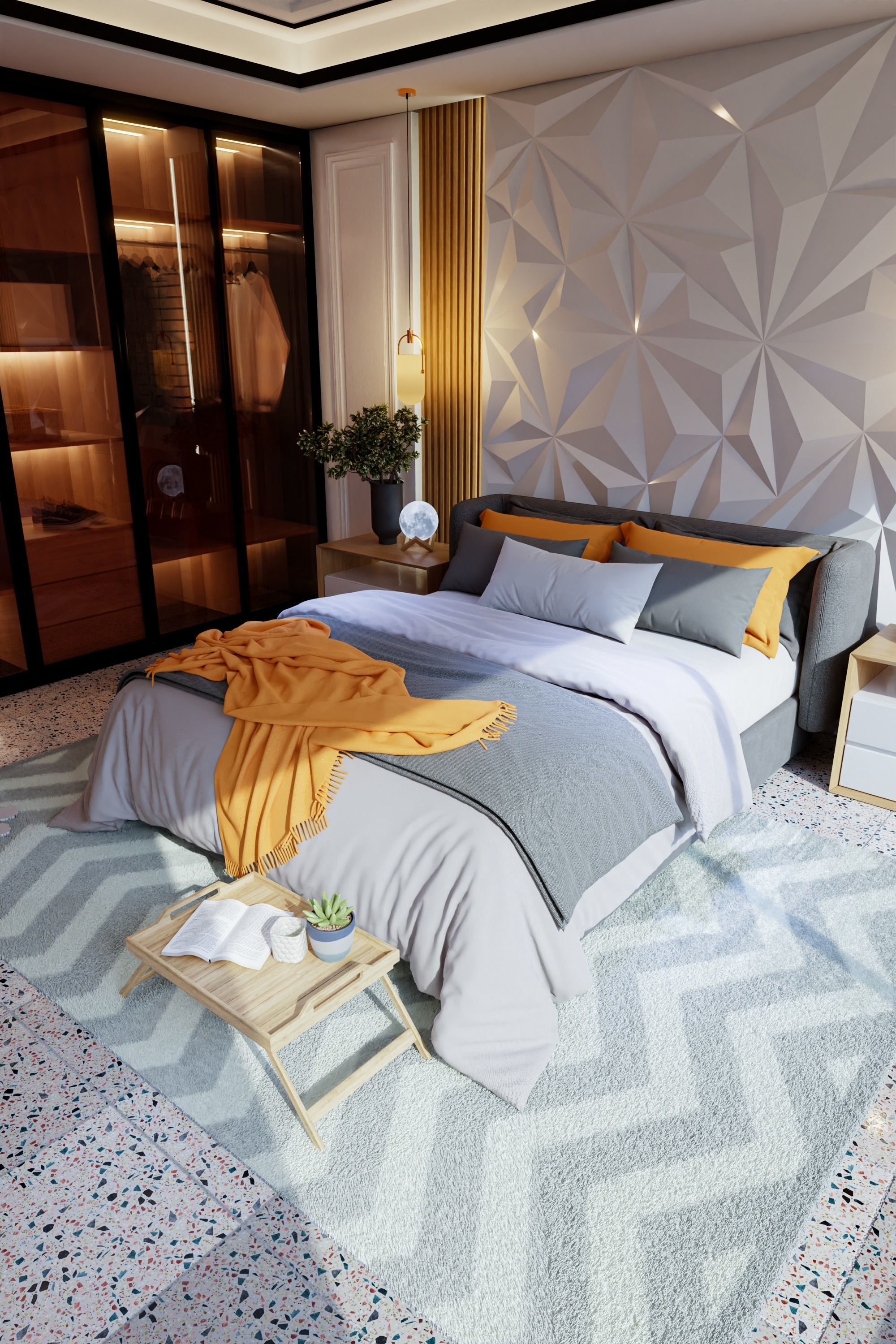Modern interior scene Bedroom Luxury Design    Blender    Cycles 3D model_7