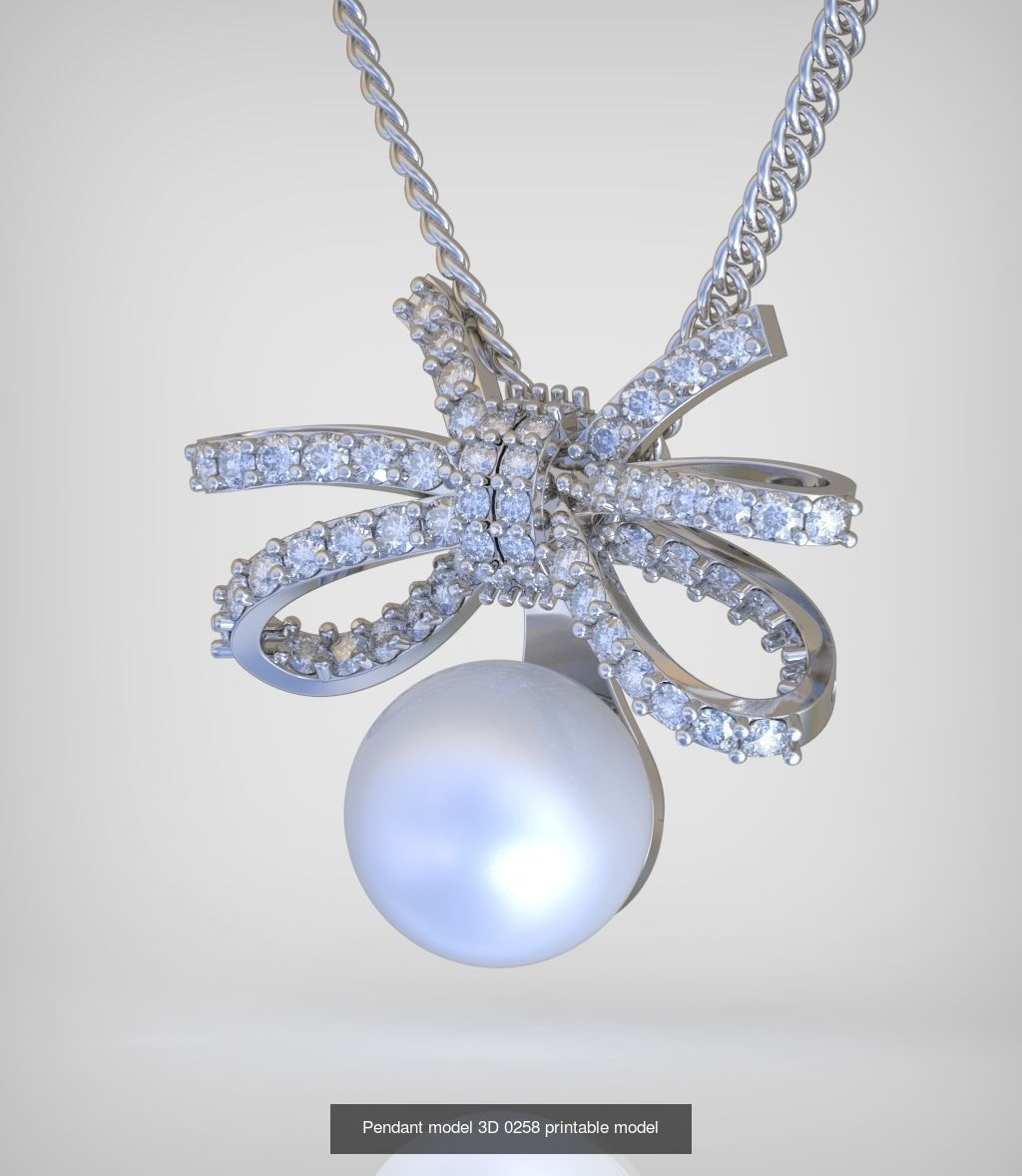 Ring Earring and Pendant Set 3D printable model 0097 3D Model Collection_5