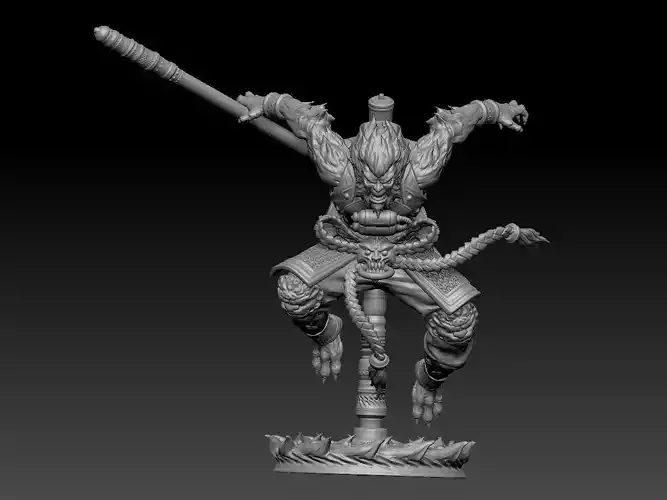 3 d model bucket holy Buddha statue of the Monkey King 3D print model