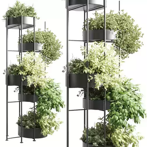 Circle Standing metal shelf with a set 402 of plants 